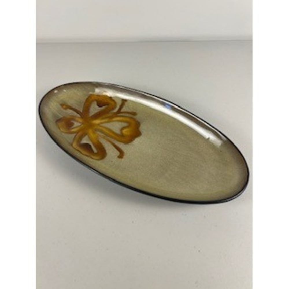Pier 1 Kioko Hand Painted Stoneware‎ Oval Serving Dish Tray